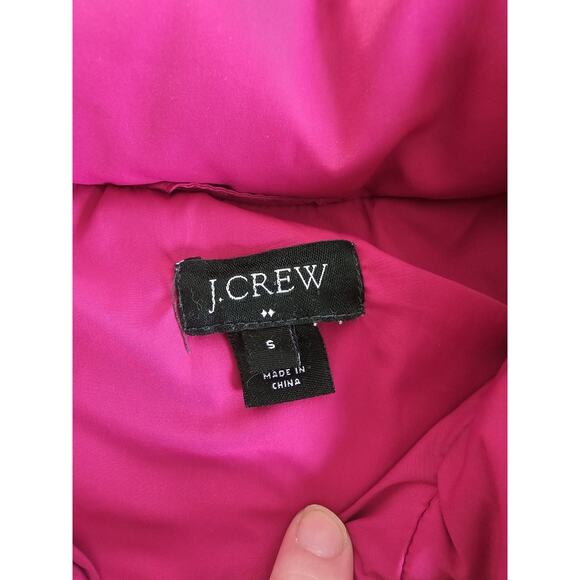 J. Crew Quilted Down Puffer Vest Women's Size Small Hot Pink Preppy Colorful - Picture 6 of 8